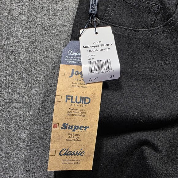Silver Jeans Aiko Mid Super Skinny Jeans Womens 27x31 Black Stretch Fluid Denim - Picture 6 of 12